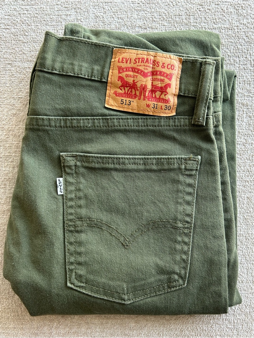 Levi's 513 Olive Green Men's Slim Straight Jeans